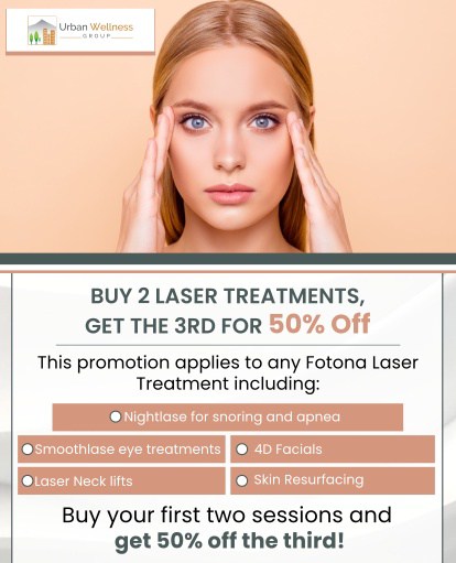 Fotona4D, a non-invasive laser facelift, provides a safe and advanced option for facial rejuvenation. Using innovative laser technology, this treatment stimulates collagen production, tightens skin, and restores youthful contours without surgery or downtime. At Urban Wellness Group, our specialists focus on delivering natural-looking results tailored to each patient’s needs. Whether addressing fine lines, skin laxity, or overall tone, our team is dedicated to providing personalized care in a welcoming setting. For more information, please contact us or make an appointment online. We are conveniently located at 4900 SE Division St., Portland, OR 97206.