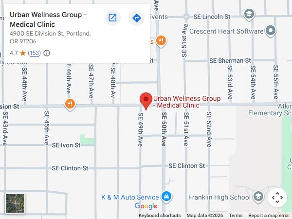 Directions From Your Location to Urban Wellness Group in Portland, OR